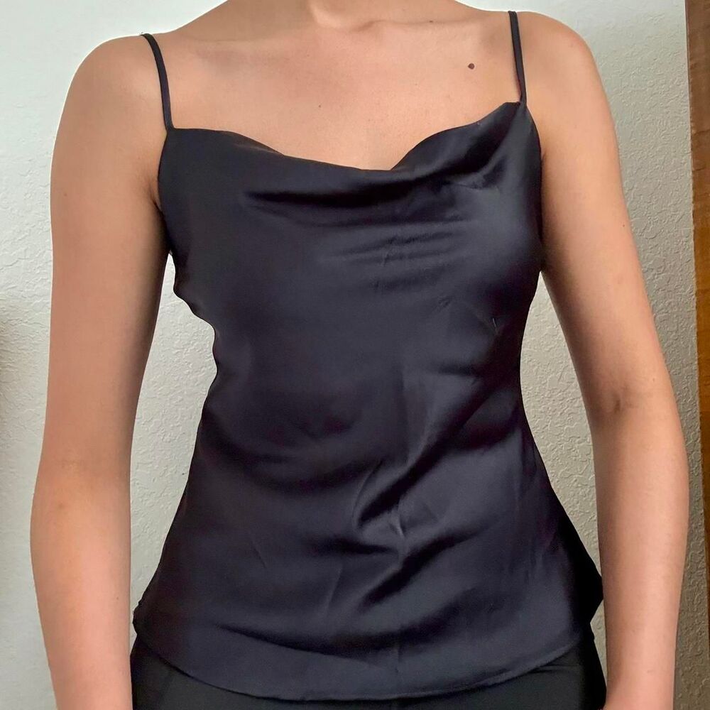 Abercrombie & Fitch Black Satin Cowl Neck Cami